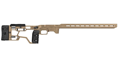 Das MDT ACC Elite Chassis bietet perfekte Balance, Stabilität und Kontrolle, mit einem anpassbaren SRS-X Elite Schaft und ergonomischem Griff für optimale Leistung.